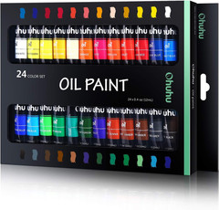 Oil Paint Set, 24 Oil-Based Colors, 12Ml/0.42Oz X 24 Tubes Non-Toxic Oil Paintin
