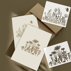 16 Pieces Wildflower Stencils for Painting, Reusable 5×6 Inch,