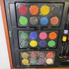 Classic Art Studio Artists Kit with Case And Colored Pencils Crayons Watercolors