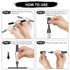 GPLMQ Paint Pens – 4 Pack Dual Tip Acrylic Paint Markers (0.7mm & 3mm), Black