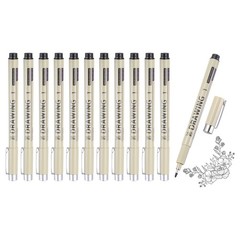 12Pcs 1.0mm Fineliner Ink Pens for Drawing