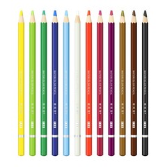XDT Watercolor Pencils 12 Piece Set, Water-Soluble Pencils, Pro Art Drawing