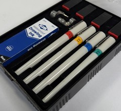 Alvin PTP04SET Refillable Technical Pen Set 0.2mm 0.3mm 0.4mm 0.5mm Vintage New