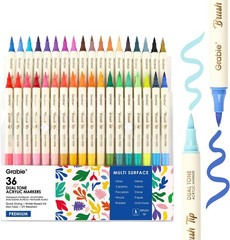 72 Colors Acrylic Paint Markers, Soft Brush Tip Acrylic Markers Set, Water Ba…