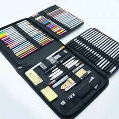 83 pcs Professional Drawing Artist Kit Set Pencils and Sketch Charcoal & Bag