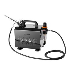 VEVOR Airbrush Kit Air Brush Kit 1/6 HP Air Compressor 1 Airbrush 3 Tips Paint