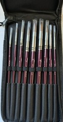 Fuumuui 9Pc Detail to Mop Sable Brushes Professional Watercolor Brush Set