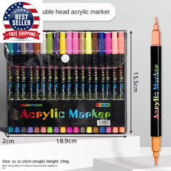Professional Art Use 24-120Colors Acrylic Paint Markers, Dual-Tip Fine and Brush
