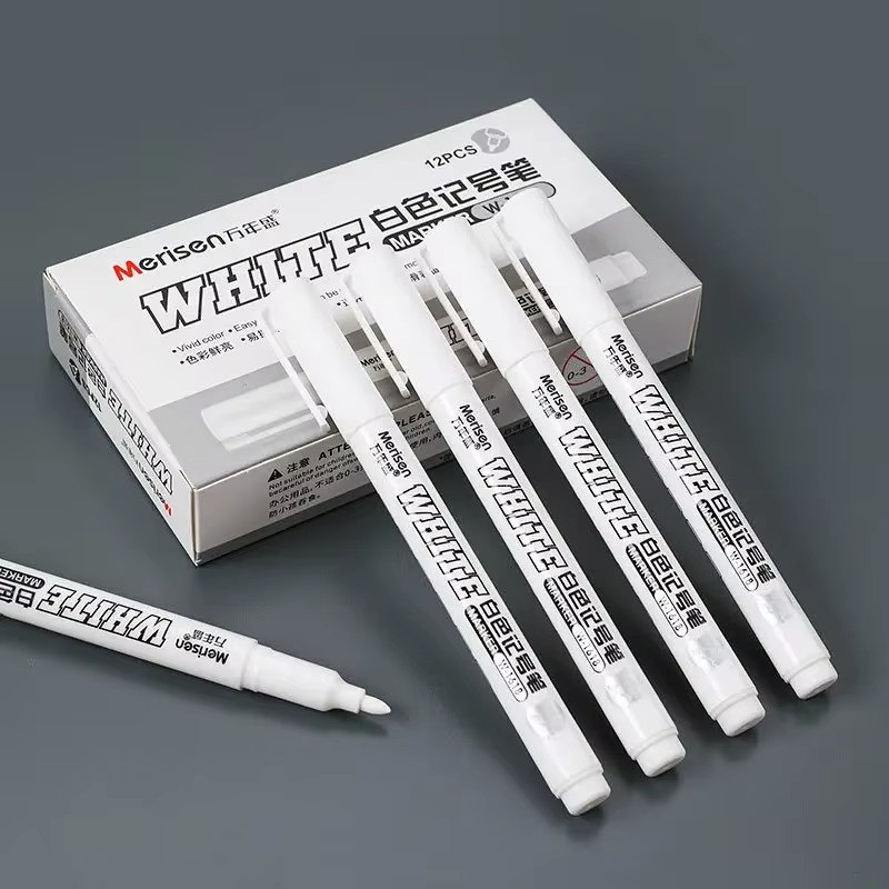 White Waterproof Permanent Paint Marker Pens for Metal Wood Fabric