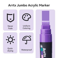 30 Color Acrylic Jumbo Markers 15mm Jumbo Felt Tip, Acrylic Paint Pens for Ro…
