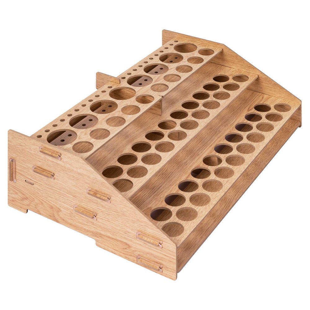 Amazon Basics Craft Paint and Brush Organizer 14.1 x 9.6 x 4.3, Light brown