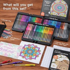 Gel Pens, 120 Pack Gel Pen Set Packed in Sturdy Box, 60 Unique Colors with 60…