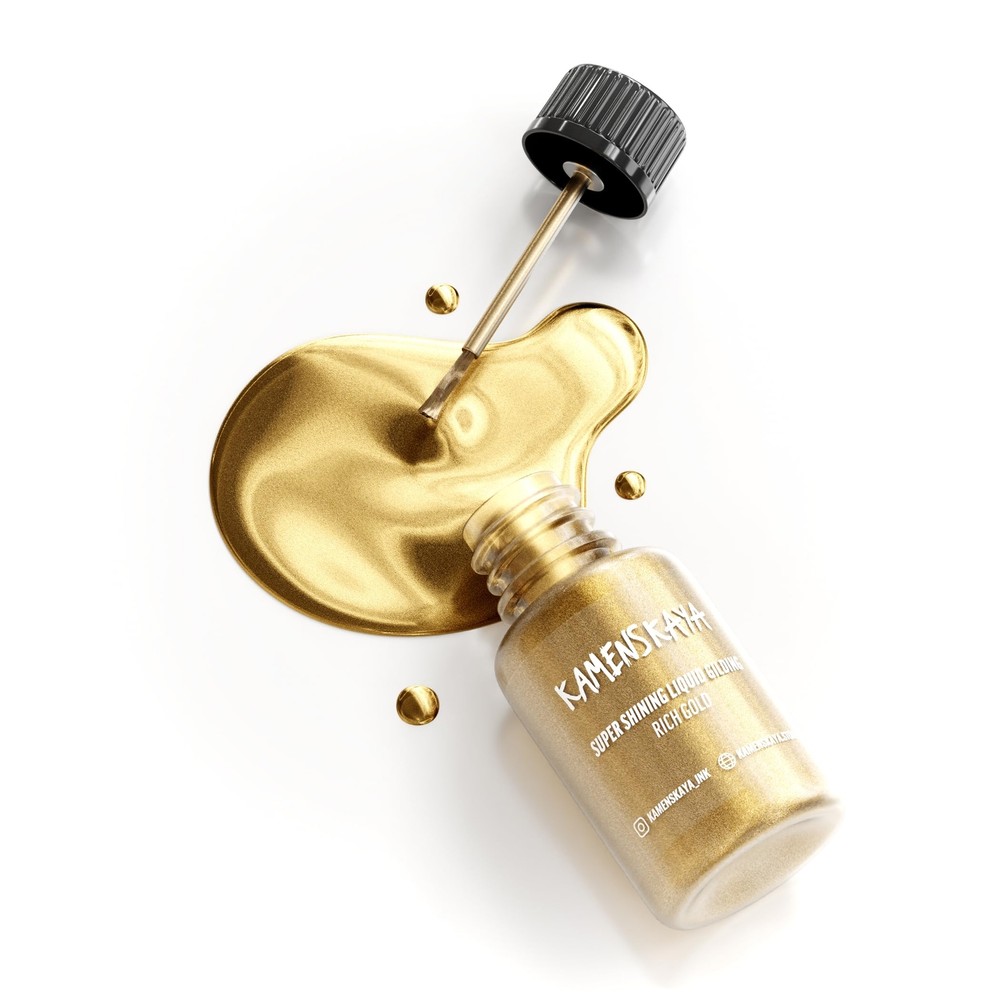 Liquid Gold Leaf Paint 0.68 fl oz Alcohol Based Fast Drying Rich Gold