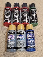 Lot Of (7) DecoArt Americana Multi Surface Satin & Acrylic Paint 2oz –