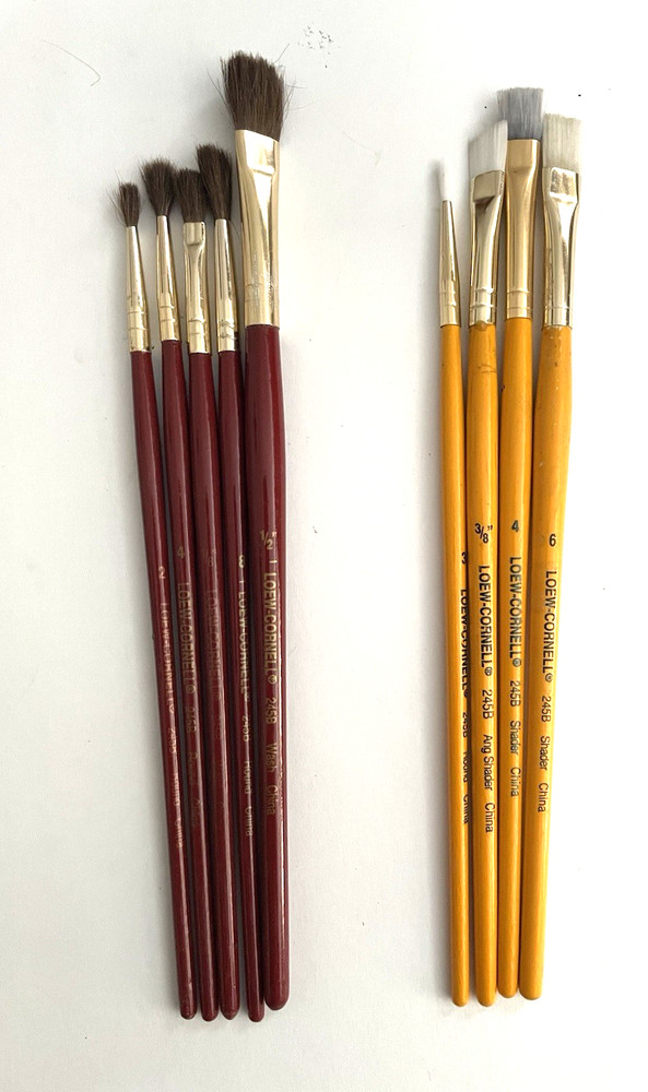 LOEW CORNELL Lot of 9 Fine Art Artist Brushes Detail Craft Paint Painting