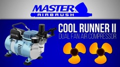 Airbrush Kit with Compressor 1/5 HP Dual Fan Regulator Water Trap Holder