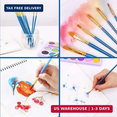 Acrylic Paint Brush Set, 1 Packs / 10 pcs Watercolor Brushes Painting Brush Nylo