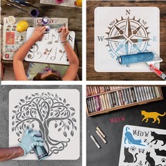 1set PET Hollow Out Drawing Painting Stencils for Scrapbook Photo Album Number