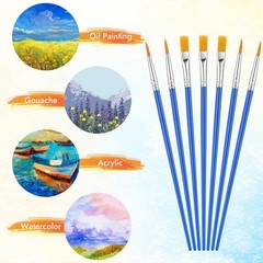 Small Paint Brushes Bulk, 88 pcs Nylon Hair Brushes, Flat Tip Round Acrylic P…