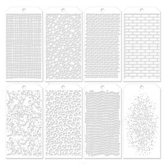 WELANGBN 8 Pcs Leopard Brick Dot Layering Stencils for Crafts, Mixed White