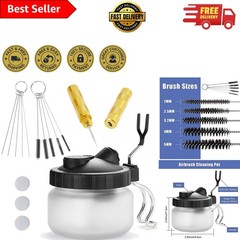 4-Piece Airbrush Cleaning Kit with Glass Pot, Needles & Brushes – Pro Quality