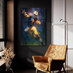 ‘American Football Legend 1’ by Ann Klee Acrylic Glass Wall Art, 24″ X 36″