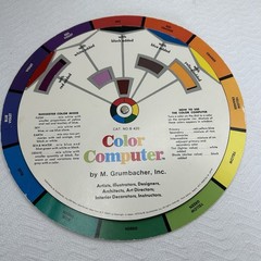 Vintage M. Grumbacher Color Computer Double Sided Circular Color Wheel 1972