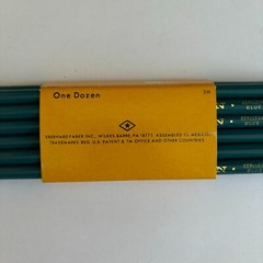 Vintage Eberhard Faber Design 12 Pack 3H Colored Pencils Cerulean Blue 8035 NOS