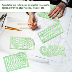 18 Pcs Geometric Drawings Templates, Drawing Stencils, Drawings Tools, Stenci…