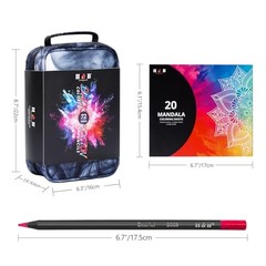 72-Color Colored Pencils Set with Mandala Coloring 1 Count (Pack of 72)
