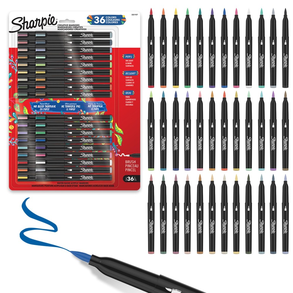 Creative Markers Variety Pack, Water-Based Acrylic Paint Markers, Brush Tip, …