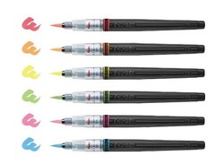 Pentel Art Brush Cartridge Pen XGFLP Fluorescent Color 6 Colors