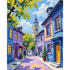 Paint by Numbers Kit for Adults, Scenery-Cityscape Adults Paint by Number Kits