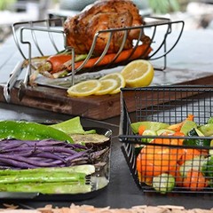 Kitchen Roasting Pan Collection Reversible Rib/Roast Rack, 15.75×9.75×5.25″