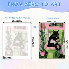 Black Cat Paint by Numbers Kit for Adults Beginners Acrylic Art Decor