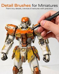 10-Piece Miniature Detail Paint Brush Set for Models, Acrylic, Oil & Watercolor