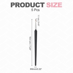 5Pcs Detail Paint Brushes 11mm Pointed Tip (1) Black