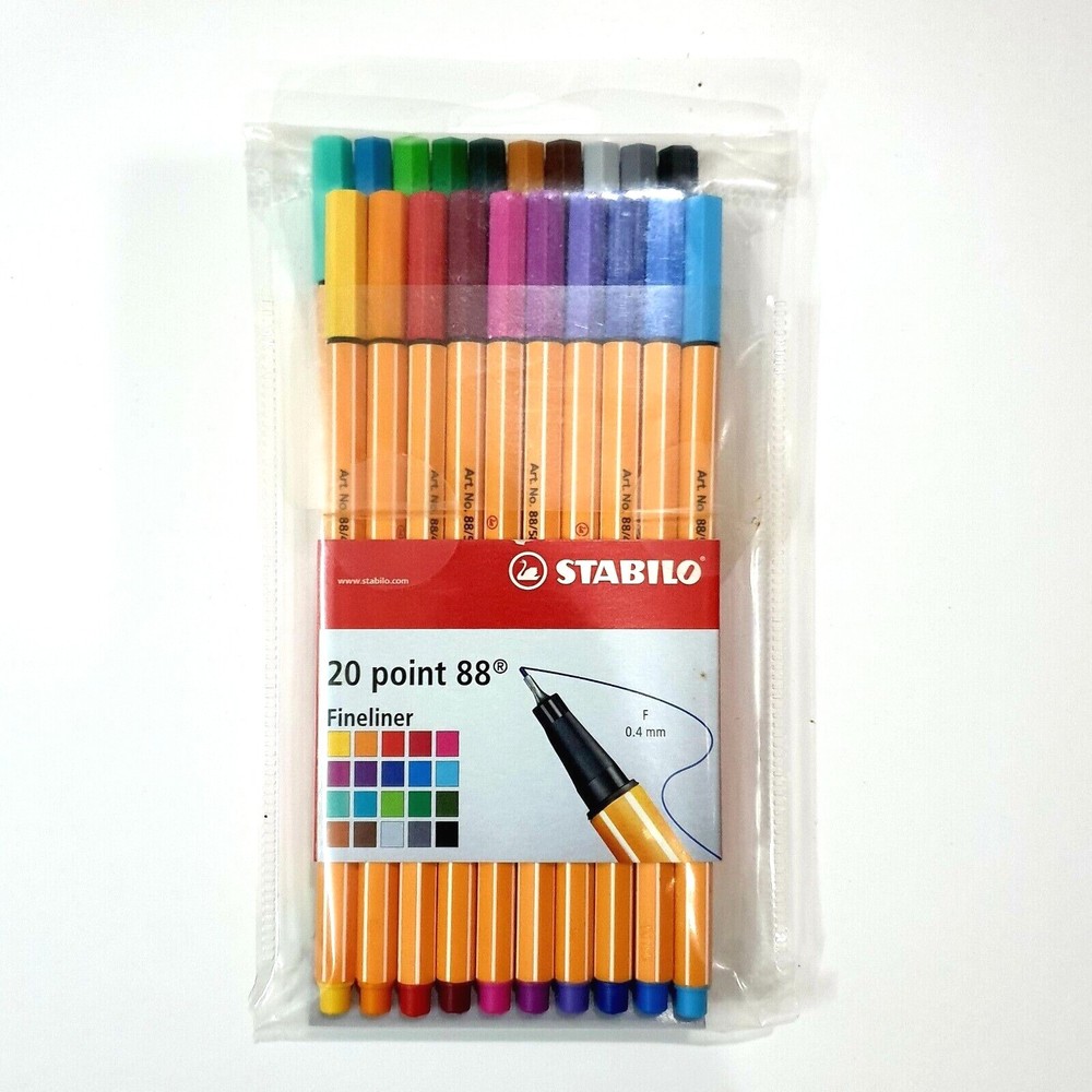 Stabilo Point 88 Fineliner 0.4mm 20 Color Set Wallet Fine Writing Draw Sketching