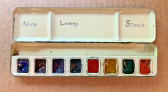 Vintage Prang Water Colors Paint Tins Lot of 7 American Crayon Company