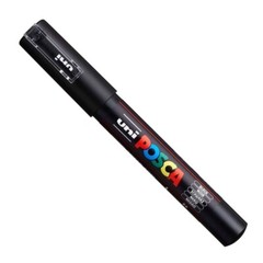 Uni POSCA – PC-3M Art Paint Marker – 0.9-1.3mm Tip – Black and White – Pack of 2