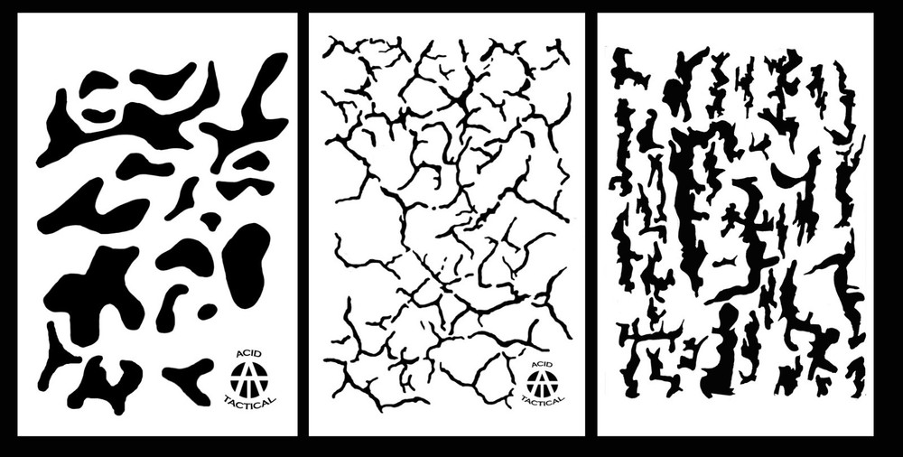 3Pack! Vinyl Gun Stencils 10 Mil 14″ Camouflage Multicam Bark Cracked Earth