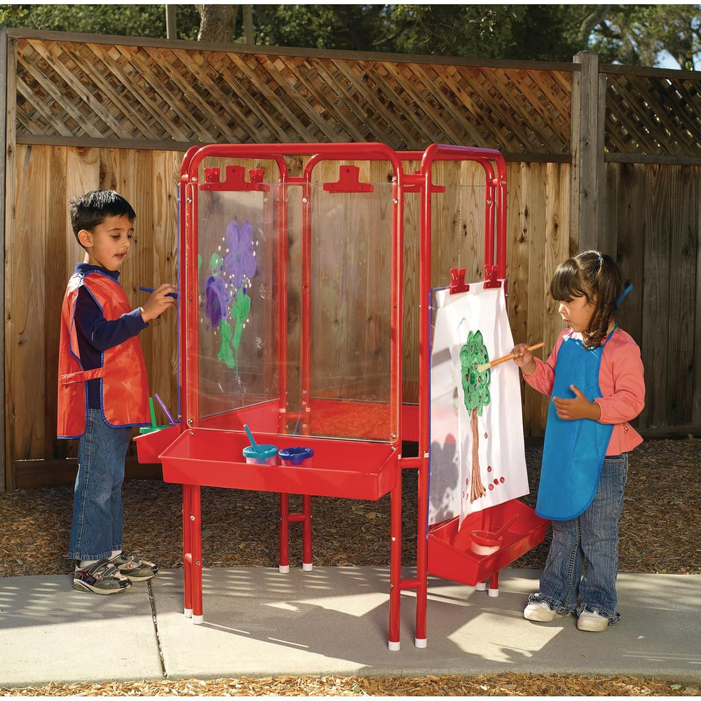 4WAPE Adjustable Metal Easel with Acrylic Panels for 4 Kids – Indoor/Outdoor