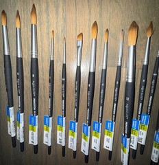 Princeton Aqua Elite 21 Brush Lot – Synthetic Kolinsky Watercolor Great Variety