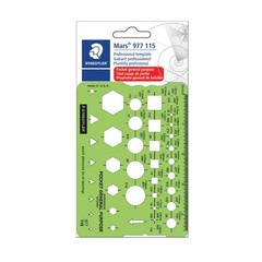Staedtler Technical Drawing Template (977 115 02) 5-1/8″ x 3-5/8″, Multicolor
