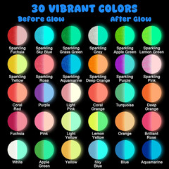 Glow in the Dark Paint, 30 Colors Neon Acrylic Paint with Sparkling Colors (20 M