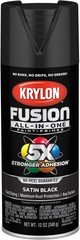 Fusion All-In-One Adhesive Spray Paint for Indoor/Outdoor Use, 12 Oz, Bla