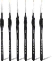 6PCS Detail Paint Brushes, Professional Fine Tip Paint Thin Miniature Brush, Sma