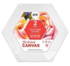 Artist Concepts Unique Shaped Canvas 2- Pack – 10 inch Round, Triangle, Hexagon