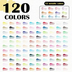 Acrylic Paint Markers 120 Colors Dual Tip Brush & Fine Pens – Perfect for DIY