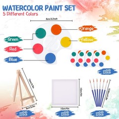 12 Set Mini Paint Set Art Party Favors Gifts 4×4 Small Painting Kits Canvas w…